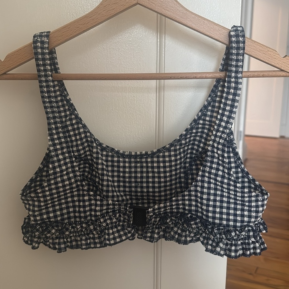 Lisa Marie Fernandez Navy and White Gingham Bikini Set - Picture 4 of 8